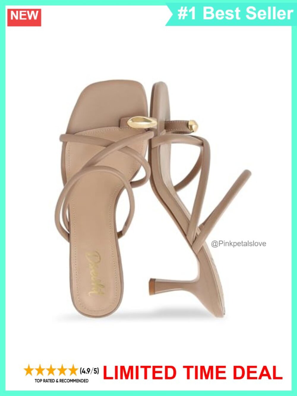 Kitten Heel Sandals Strappy Toe Ring Flip Flop Low Heels Square Open Toe Women